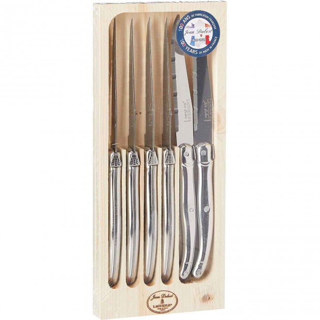 Ménagère 24 pièces noire en inox - Range couverts en bois - Laguiole - Jean Dubost