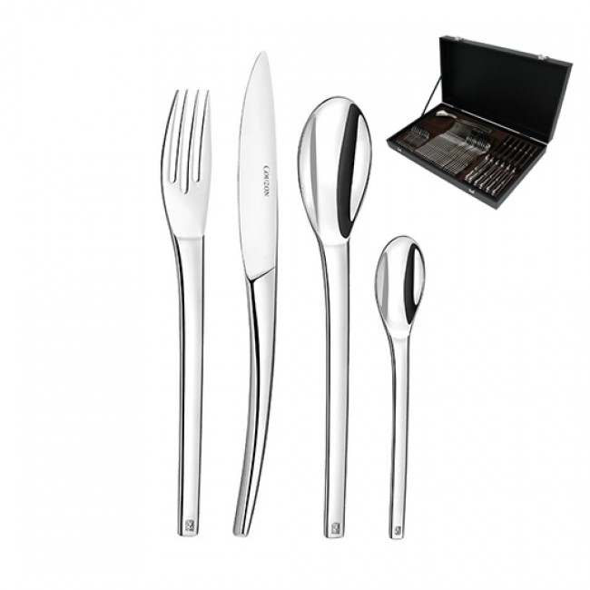 Ménagère 24 pièces en inox 18/10 4mm finition miroir - Neuvième Art - Couzon