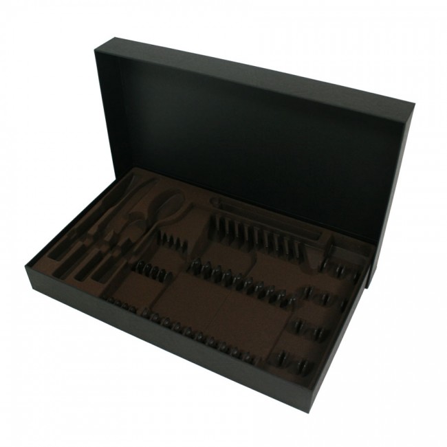 Coffret cartonné noir pour ménagère 18 ou 24 pièces