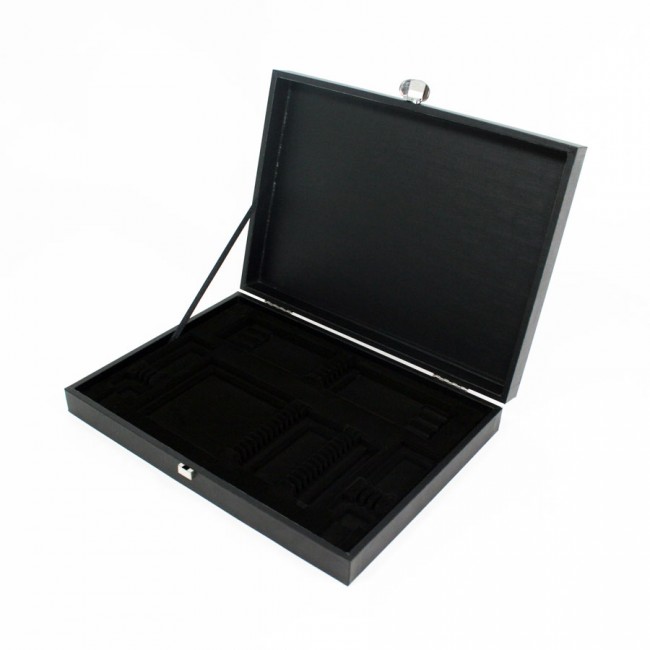 Coffret en bois noir pour ménagère 18 ou 24 pièces