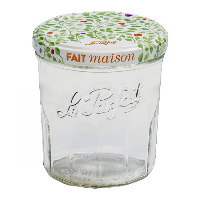 Confiturier en verre 324ml avec couvercle à vis 82mm - le parfait