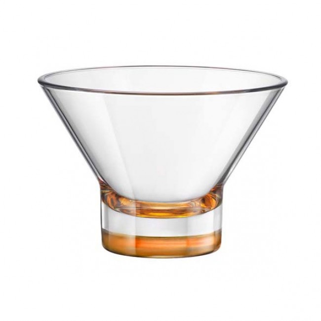 Coupe à glace en verre transparent et orange spray 37.5 cl - Ypsilon - Bormioli Rocco