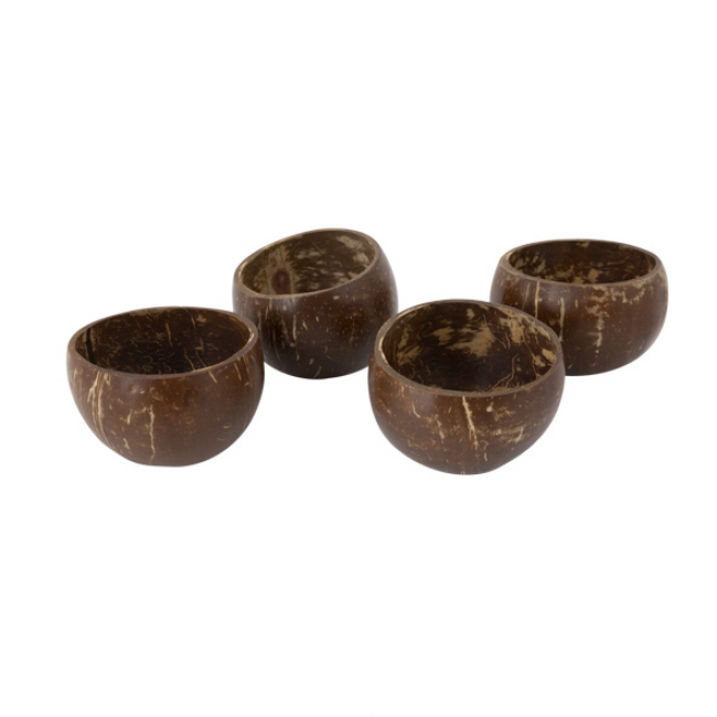 Coupelle coco ronde marron 35-50cl - Set de 4