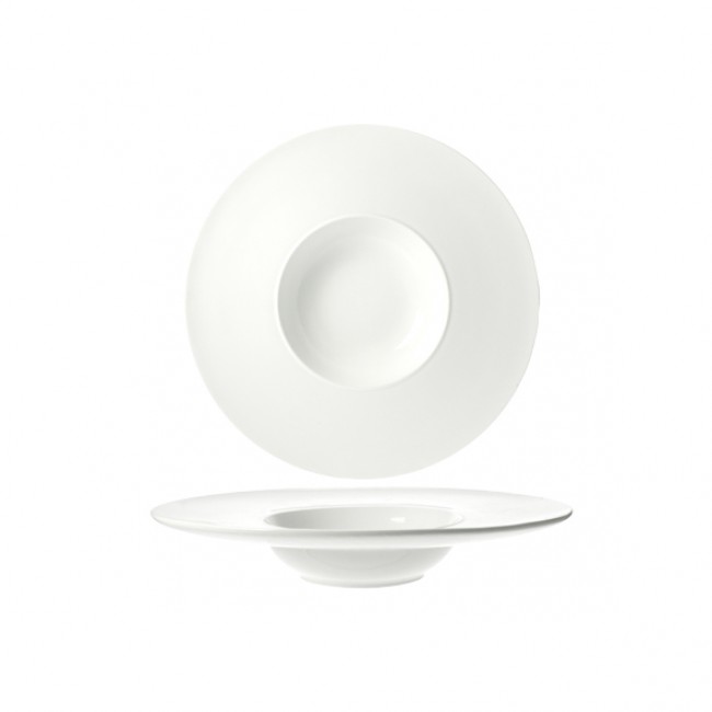 Assiette à risotto ronde blanche 22cm - Lot de 6 - Rings - Cosy & Trendy