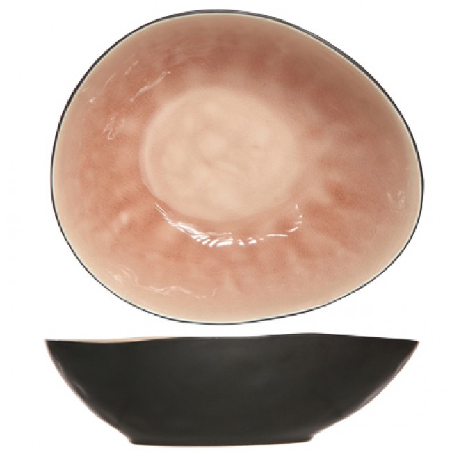 Coupelle ovale noire et rose 20x17cm - Laguna Old Rose - Cosy & Trendy