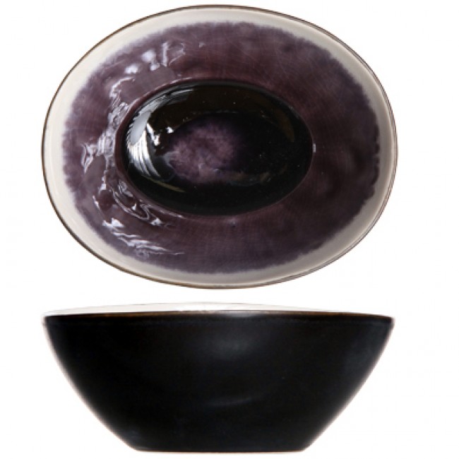 Coupelle ronde noire et violet 9cm - Laguna Viola - Cosy & Trendy