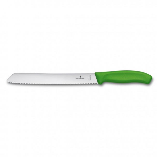 couteau a pain swissclassic - lame 21cm poignee synthétique vert clair - swissclassic - victorinox