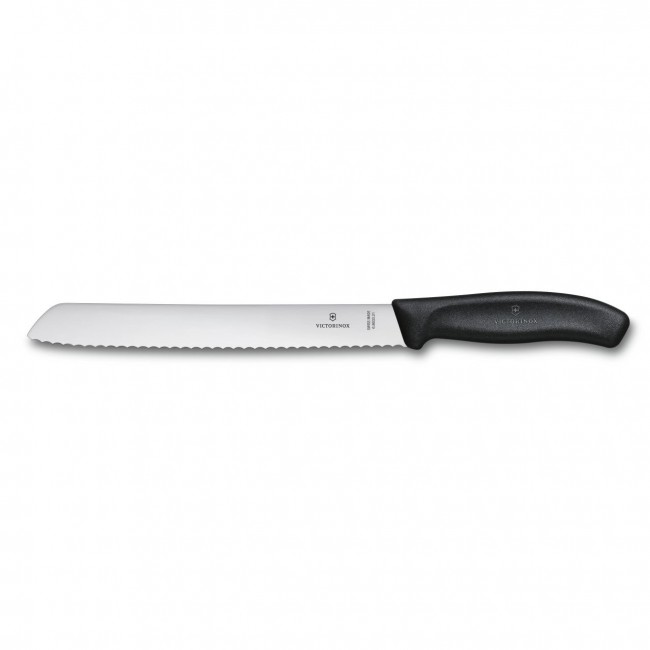 couteau a pain swissclassic - lame 21cm poignee synthetique noir - swissclassic - victorinox