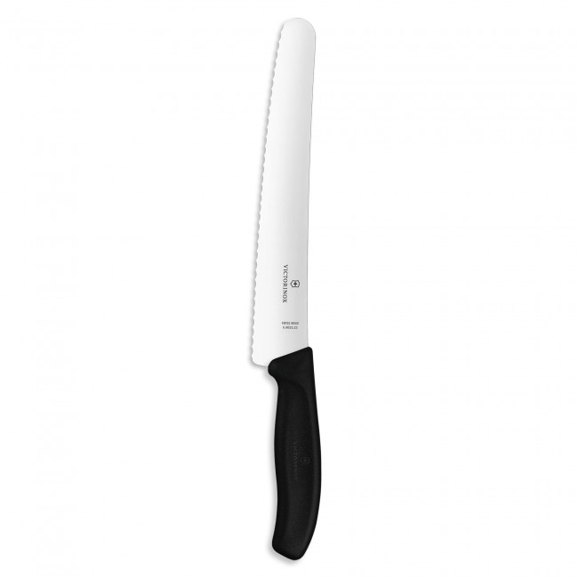 Couteau à pain et pâtissiers lame 22cm manche TPE noir - Swissclassic - Victorinox