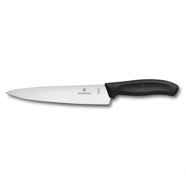 couteau a trancher lame 19cm manche synthetique noir - swissclassic - victorinox