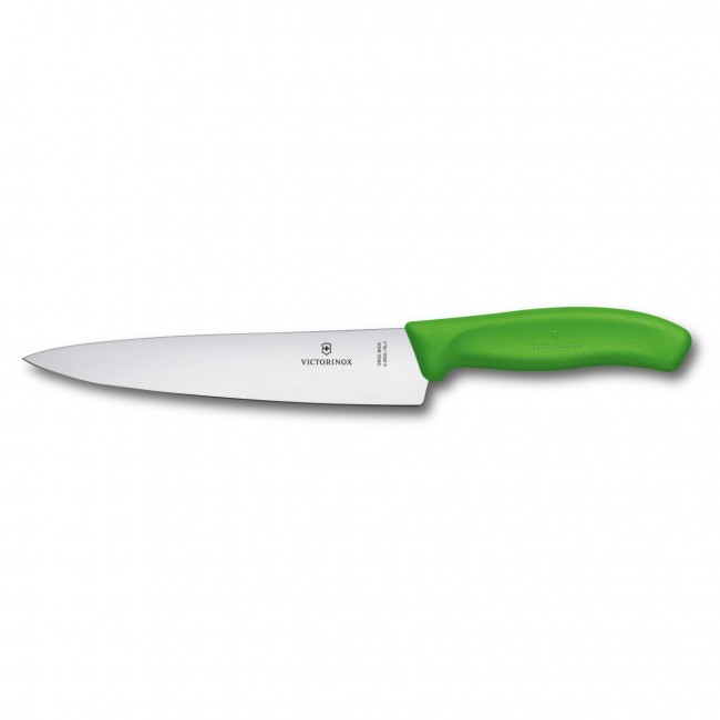 couteau a trancher swissclassic - lame 19cm poignee synthetique vert clair - swissclassic - victorinox