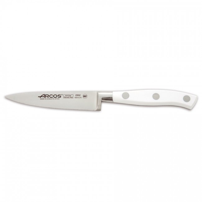 Couteau d'office - lame inox 10cm - manche blanc - Riviera - Arcos