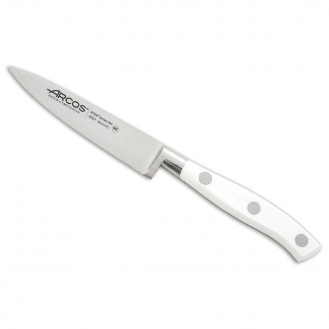 Couteau d'office - lame inox 10cm - manche blanc - Riviera - Arcos
