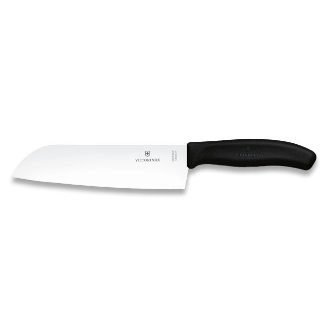 couteau santoku lame 17cm manche synthetique noir - swissclassic - victorinox