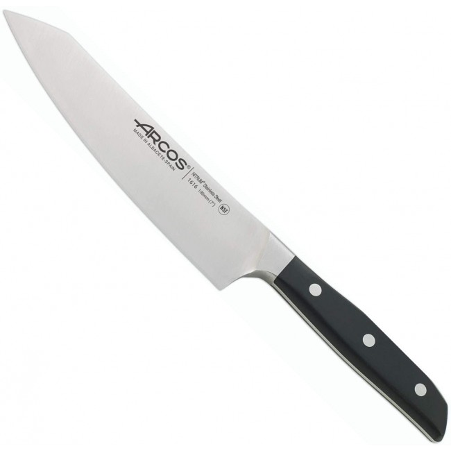 Couteau Santoku noir - lame inox Nitrum 19cm - Manhattan - Arcos