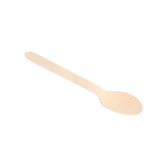 Cuillère en bois écologique 15.8cm - Lot de 100