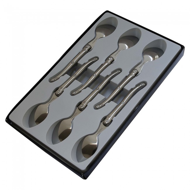 Ménagère 24 pièces noire en inox - Range couverts en bois - Laguiole - Jean Dubost