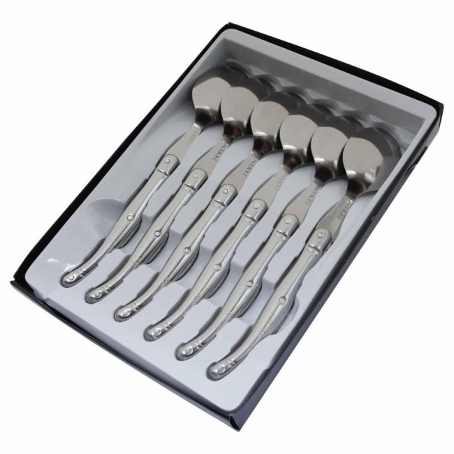 Ménagère 24 pièces noire en inox - Range couverts en bois - Laguiole - Jean Dubost