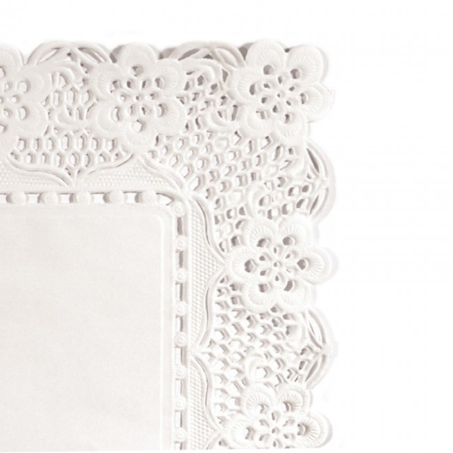 Dentelle rectangulaire blanche en papier 37x26cm - Lot de 250 - Dentelles papiers - AZ boutique