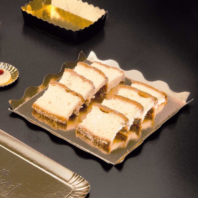 Dentelle cartonnée or et noir pour pâtisserie - 21 x 21cm - Lot de 50 - Carton à pâtisserie - AZ Boutique