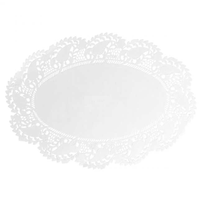 Dentelle ovale blanche en papier 22x16cm - Lot de 250 - Dentelles papiers - AZ boutique