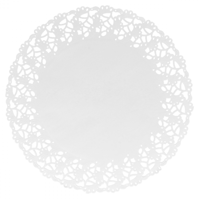 Dentelle ronde blanche de 21.5cm en papier - Lot de 250 - Dentelles papiers - AZ boutique