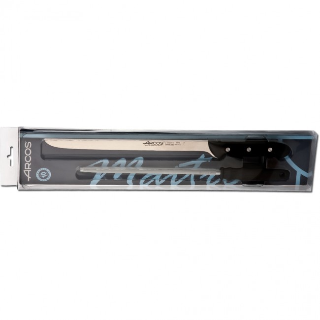 Ensemble couteau à jambon et fusil - coffret cadeau - Maître - Arcos
