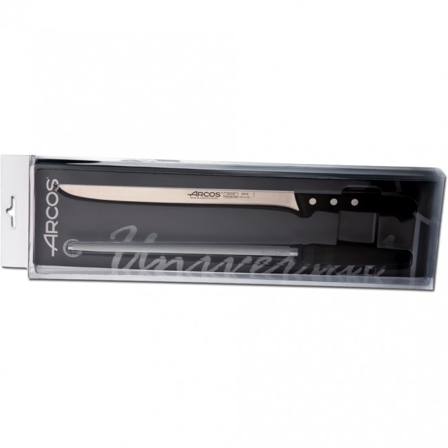 Ensemble couteau à jambon et fusil - coffret cadeau - Universal - Arcos
