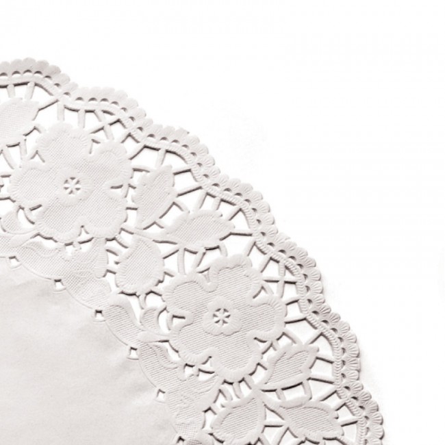 Dentelle ronde blanche de 34cm en papier - Lot de 250 - Dentelles papiers - AZ boutique