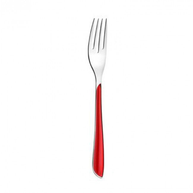 Fourchette de table rouge en inox 18/0 2mm - Eclat rouge - Amefa