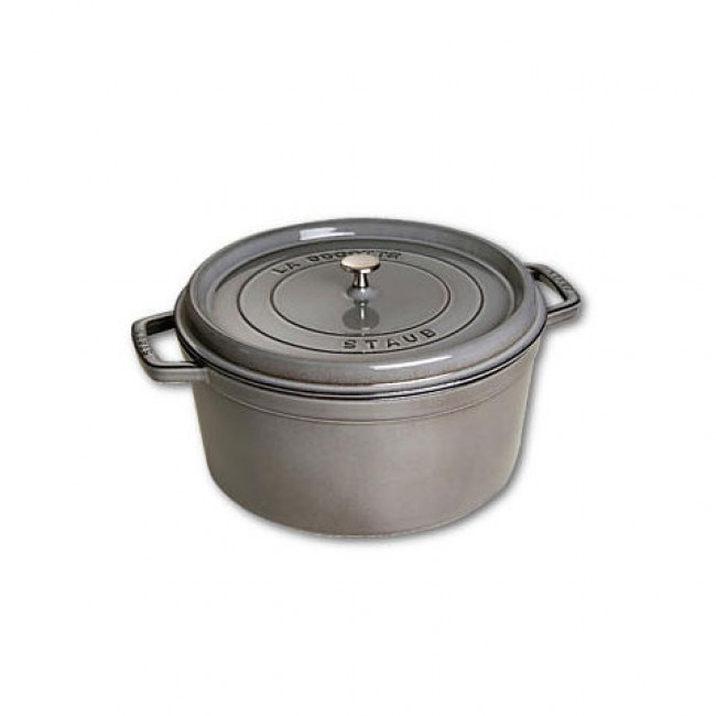 Cocotte en fonte ronde 30 cm gris graphite - Fondamentales - Staub