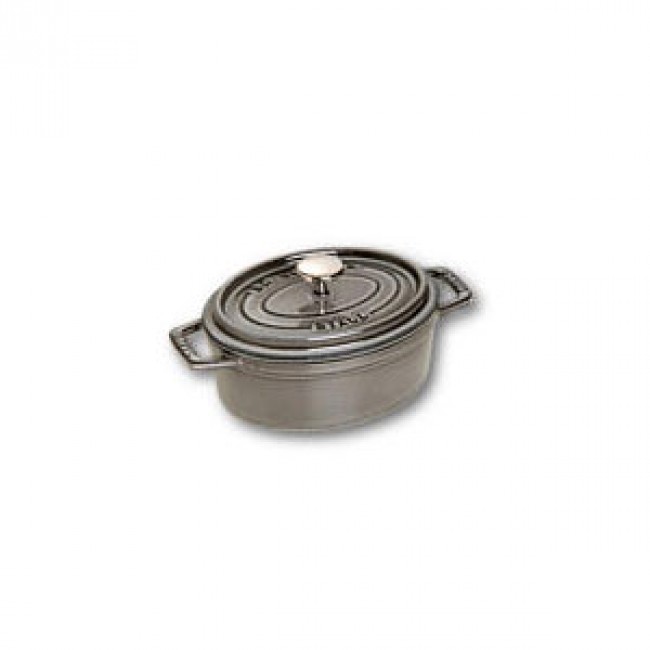 Cocotte ovale 15 cm en fonte émaillée gris graphite - Fondamentales - Staub
