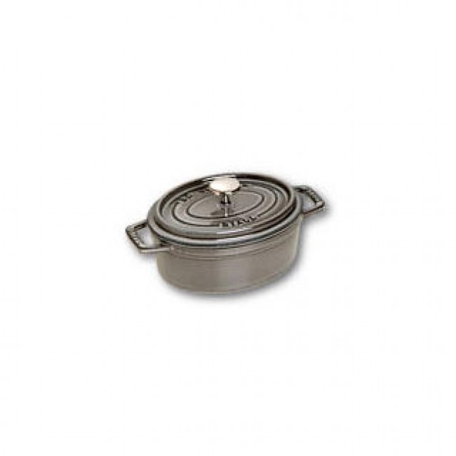 Cocotte ovale 11 cm en fonte émaillée gris graphite - Fondamentales - Staub