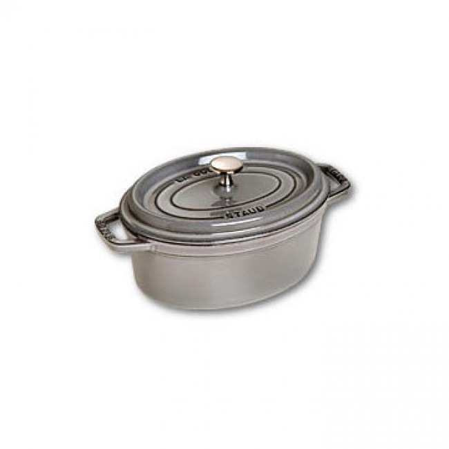 Cocotte ovale 23 cm en fonte émaillée gris graphite - Fondamentales - Staub