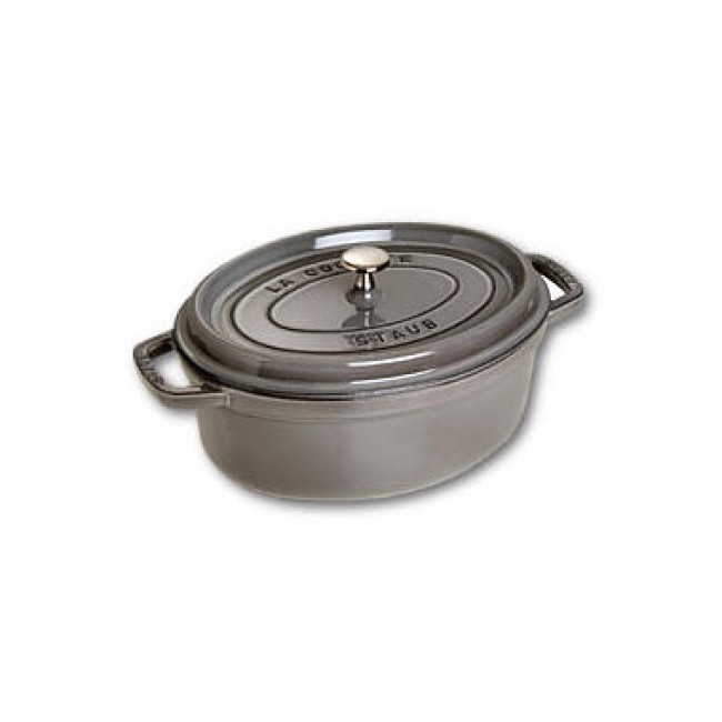 Cocotte ovale 29 cm en fonte émaillée gris graphite - Fondamentales - Staub