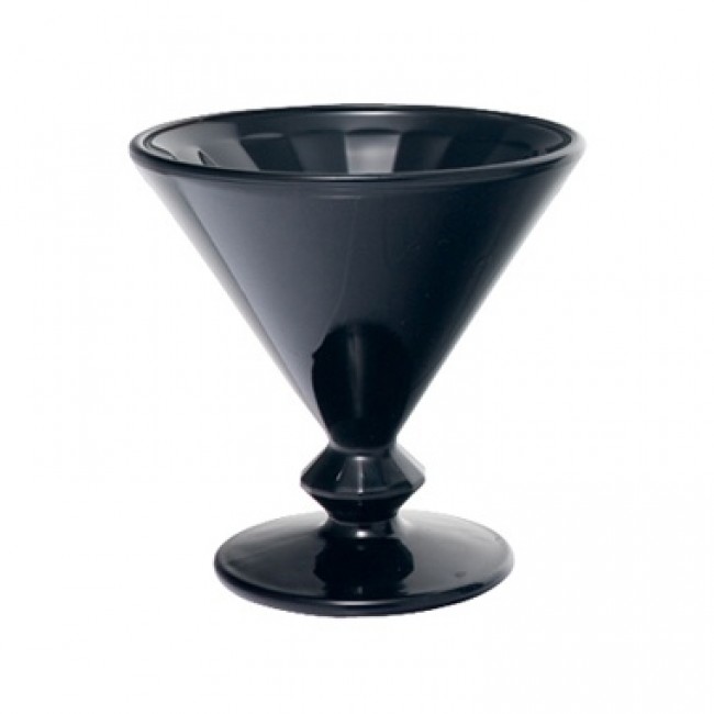 Coupe à glace à facettes noire 19cl en verre pressé - Lot de 6 - Diamant - La Rochère