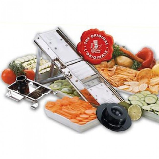 Mandoline professionnelle inox 60 lames sans chariot protecteur 41 x 13.5 x 4.5 cm - Classique - Bron Coucke