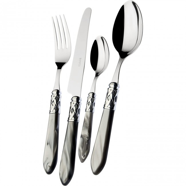 Ménagère 24 pièces noire en inox - Range couverts en bois - Laguiole - Jean Dubost