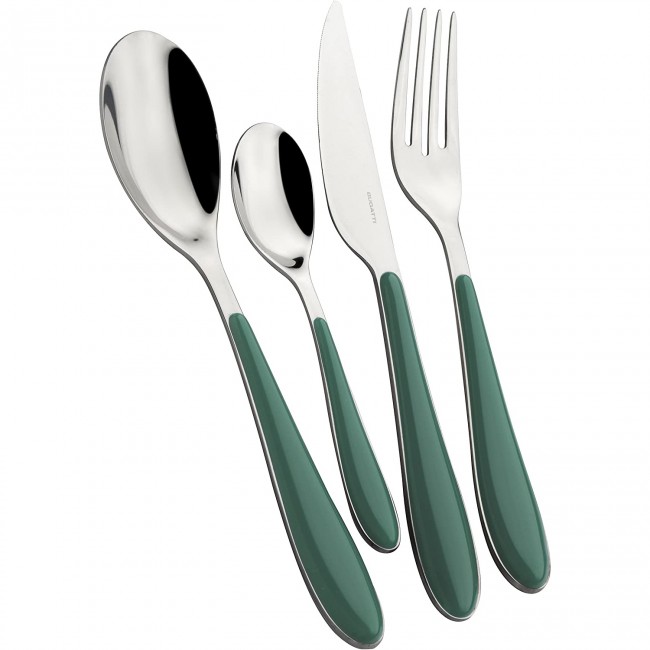 Ménagère 24 pièces noire en inox - Range couverts en bois - Laguiole - Jean Dubost