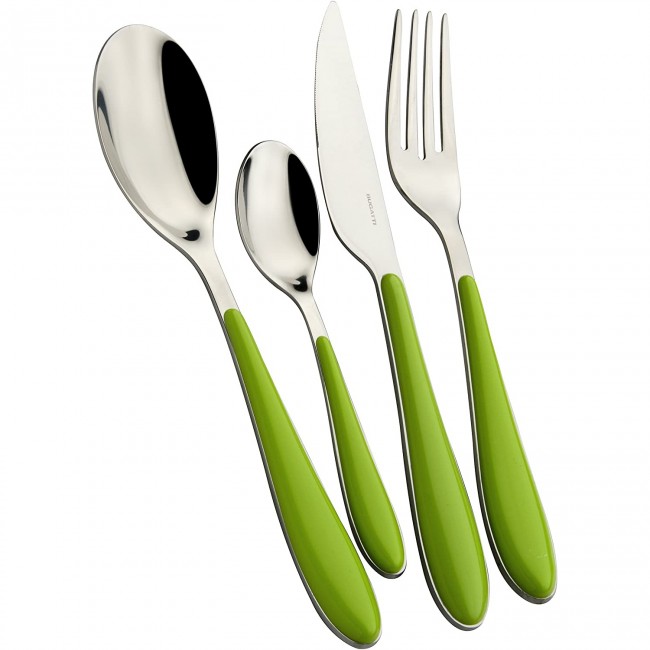 Ménagère 24 pièces noire en inox - Range couverts en bois - Laguiole - Jean Dubost