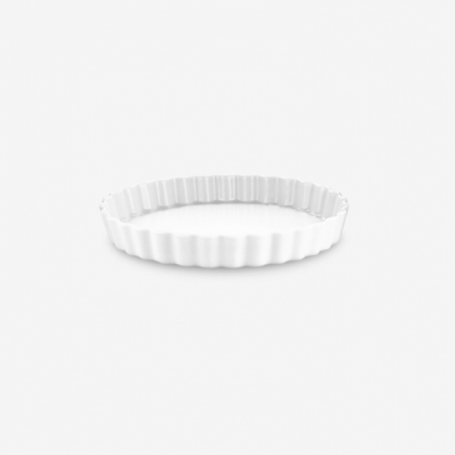 Moule à tarte rond blanc 13,5cm en porcelaine