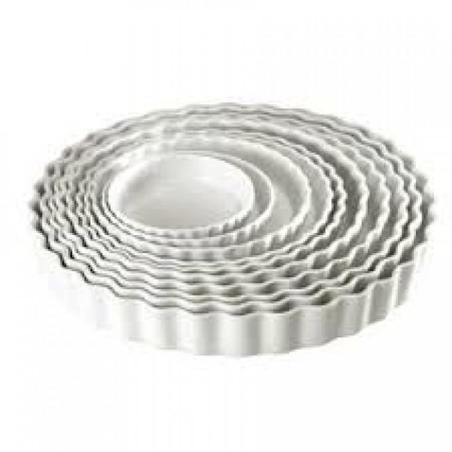 Moule à tarte rond blanc 22cm en porcelaine