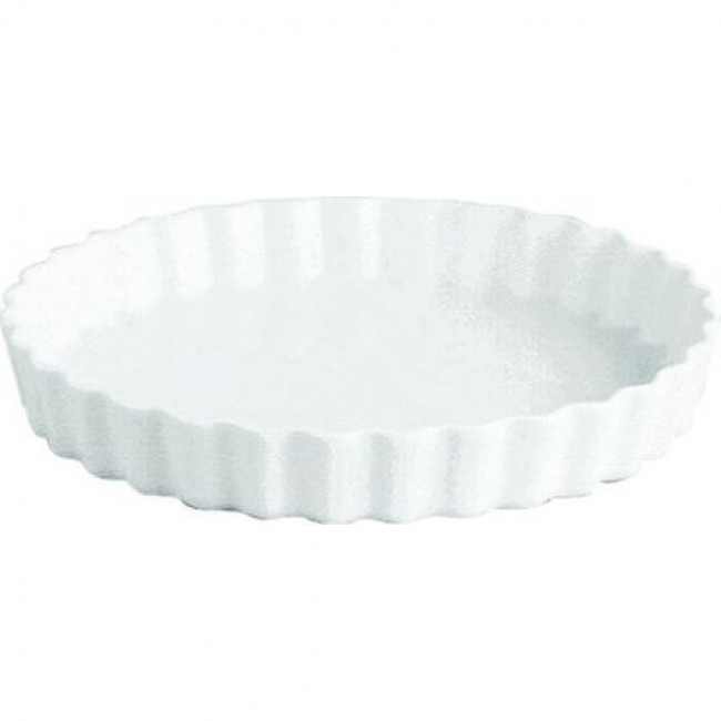 Moule à tarte rond blanc 24,5cm en porcelaine