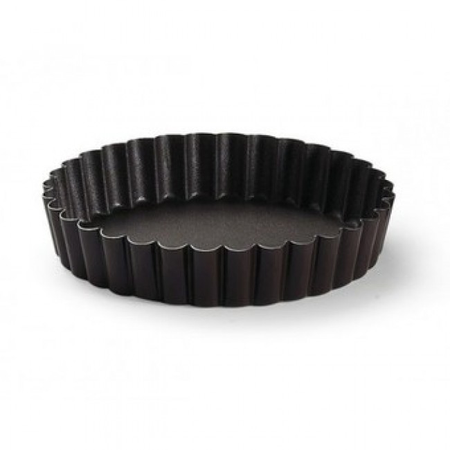 Moule à tartelette cannelé 12cm en métal anti-adhérent - Lot de 6
