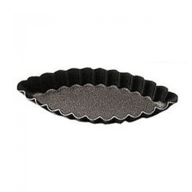 Moule à tartelette ovale cannelé 12cm en métal anti-adhérent - A l'unité - Paderno