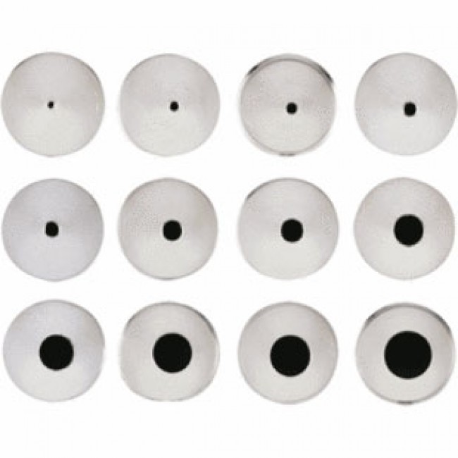Douilles pâtissières rondes unies - Inox - Lot de 10 - Douilles - Paderno