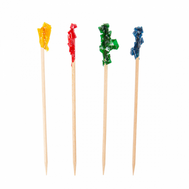 Piques décorations couleurs 6.5 cm assorties bois - AZ Boutique