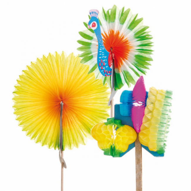 Piques décorations glaces chinoise 10.7 cm assorties bois - AZ Boutique