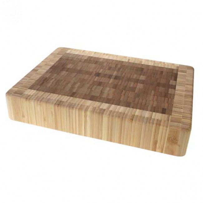 Planche à découper épaisse en bois de bambou 36cm x 26cm x 6cm - Chad - Cosy & Trendy