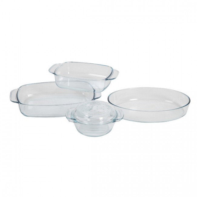 Set de 4 plats à four en verre 1,8L / 1,4L / 2,3L / 1L